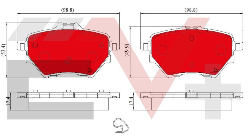 Brake Pad Set For Disc Rear Fits Citroën C4 Fiat Peugeot ALLIED NIPPON AEV32234