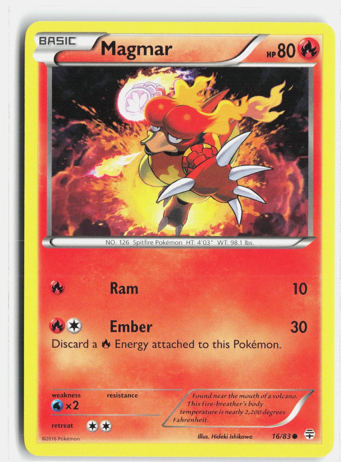 Magmar 16/83 Common Generations Pokemon Lightly Played