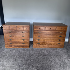 Ethan Allen Vintage Maple Wood 7-Drawer Dresser Brown 40x18x30 and 30x18x30