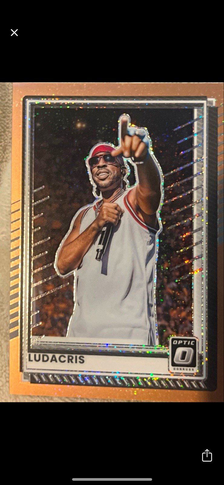 Panini 2025 Donruss Optic Ludacris Orange Shimmer Prizm #122 /99 Card