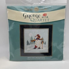 MILL HILL GNOME QUARTET SKIING GNOME CROSS STITCH BEADED KIT MH17-2011