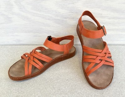 Chaco Fallon Women s Interwoven Orange Leather Strappy Slingback Sandals Size 8