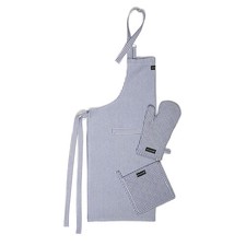 Kitchen Apron with Oven Gloves  Potholder - Combo Set -100 Cotton - - Ticki...