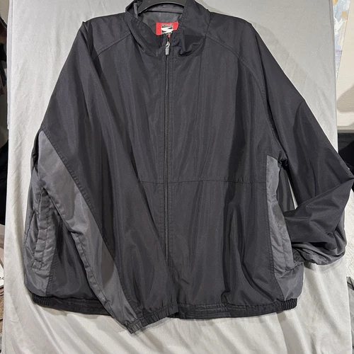 Simply For Sports Men's Windbreaker XL Black/Gray Colorblock Full Zip Mesh Line - product listing photo