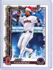 2025 Topps Holiday Jose Ramirez H195 Santa Hat Variation SP Cleveland Guardians