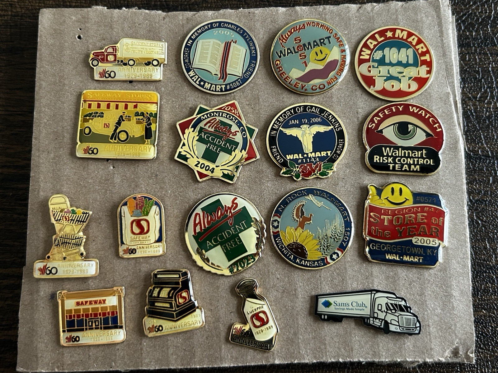 Old Store Pins - Walmart, Safeway, Sam’s Semi - Lot of 17 Pins