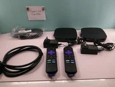2 Roku Ultra LT Streaming Device 4662X with Remote AC Adapter & HDMI Cable X 2