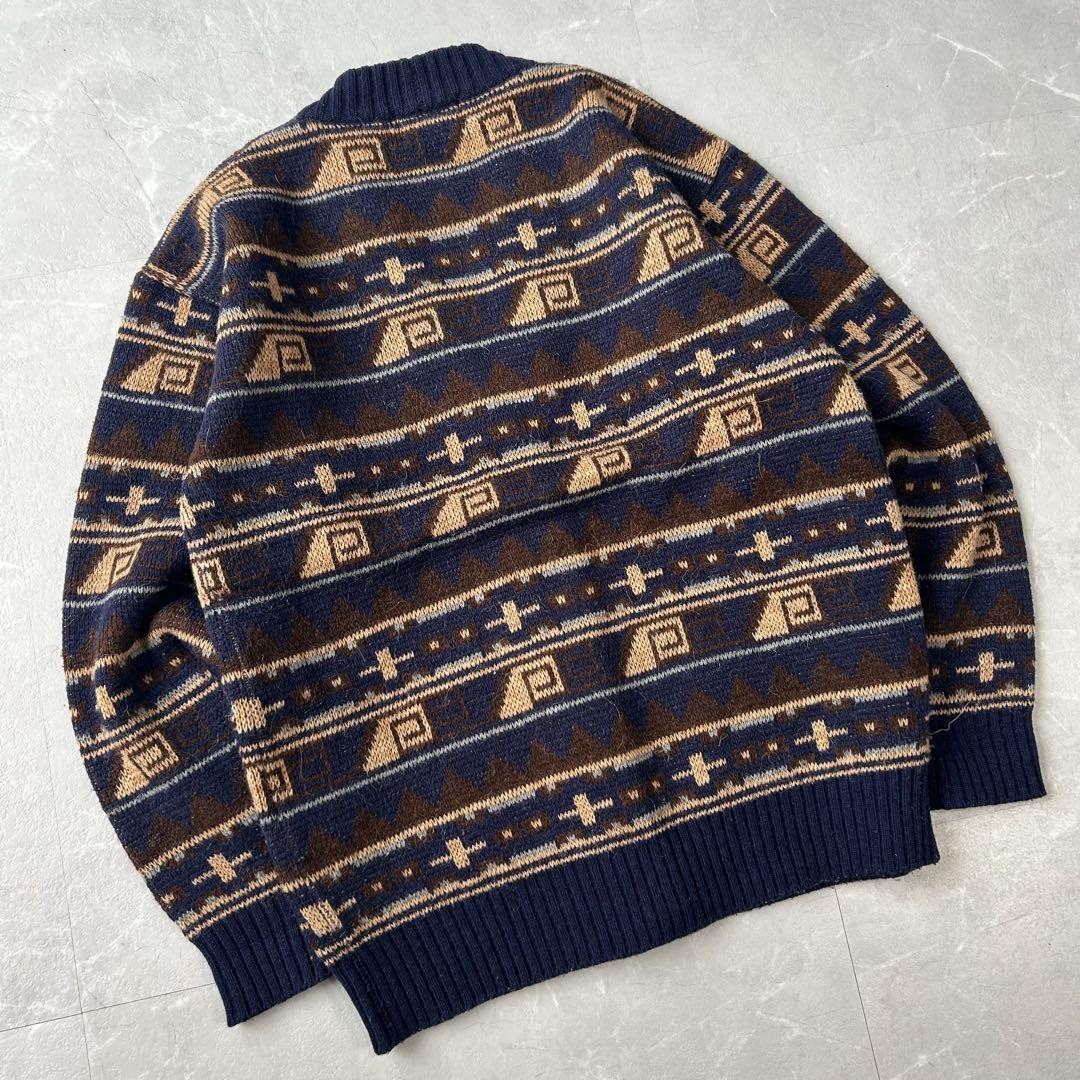 Autentico cardigan Yves Saint Laurent stampa all over lana vintage taglia M donna