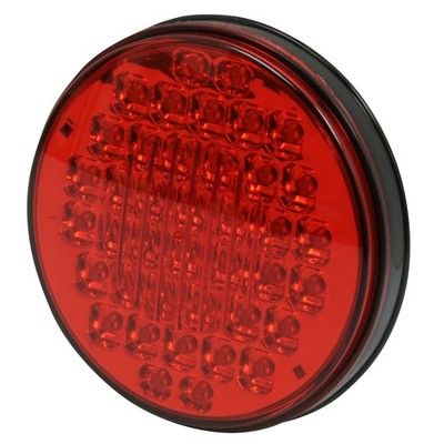 Roadpro RP-5575R Red 4-Inch Sealed 40-LED Light with Chrome Back and 3-Prong Con