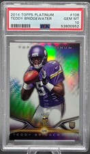 2014 Topps Platinum TEDDY BRIDGEWATER Rookie RC Football Card PSA 10 GEM MINT. rookie card picture