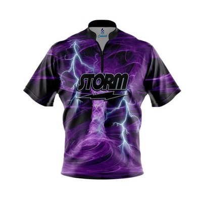 Custom Name Storm Electrical Tornado Purple Bowling Jersey - USA Size S-5XL