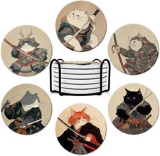 Ceramic Stone Coasters with Cork Base