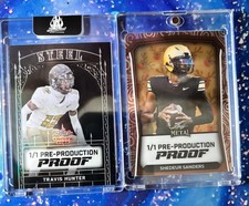 Shedeur Sanders and Travis Hunter 1/1 Pre-Production Proof from Leaf