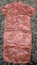 Asian Girl Chinese Traditional 1 Pc Dress Outfit Medium Size 12 Pink Birds