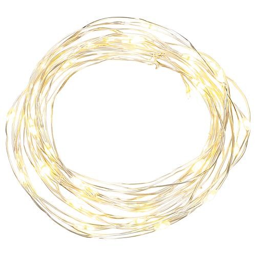 EGB Micro Led-Lichterkette 20 Fl. Warmweiß, Timer Silberfarbener Draht, Batterie-image
