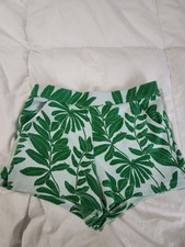 Janie And Jack Girls Shorts Size 12 Green Tropical Print