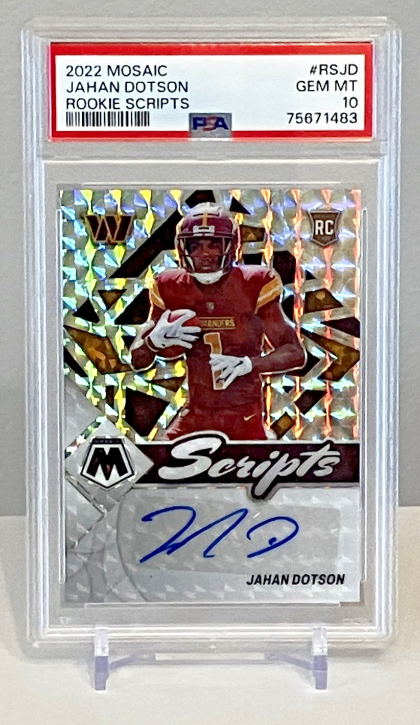 JAHAN DOTSON 2022 Mosaic Rookie Scripts PSA 10 AUTO - NEW FALCONS WR! RC