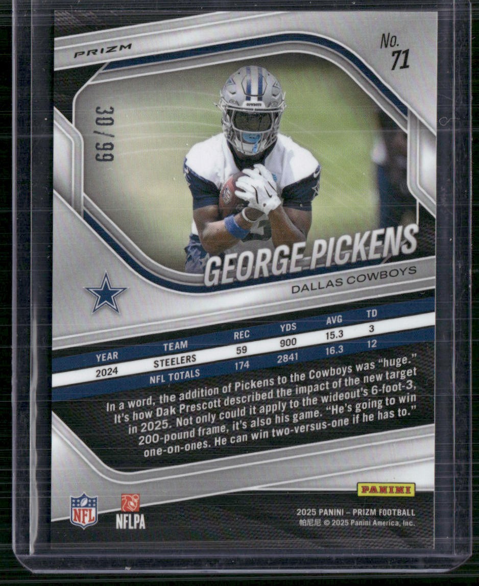 2025 Panini Prizm #71 George Pickens Blue Ice #/99 | eBay