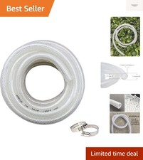 Versatile Braided PVC Tubing, 10 Ft Long - 1/2" ID x 3/4" OD for Home & Industry