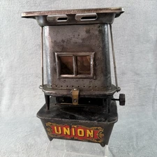 Antique Union Sad Iron Heater Stove Beautiful Original Paint & Condition w Wick