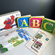 Pre K Children Learning Sesame Street 3 ABC Alphabet Books, Flashcards Mat