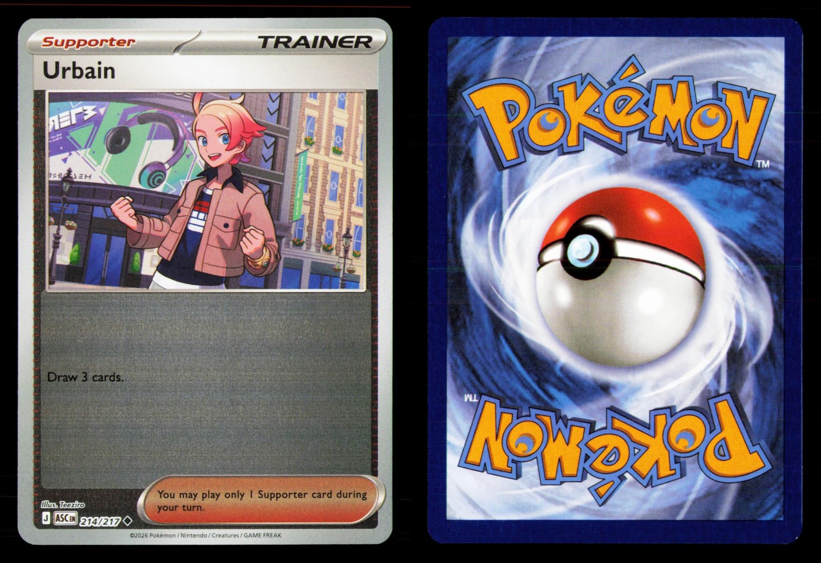 URBAIN 2026 214/217 UC ASCENDED HEROES POKEMON REVERSE HOLO NM