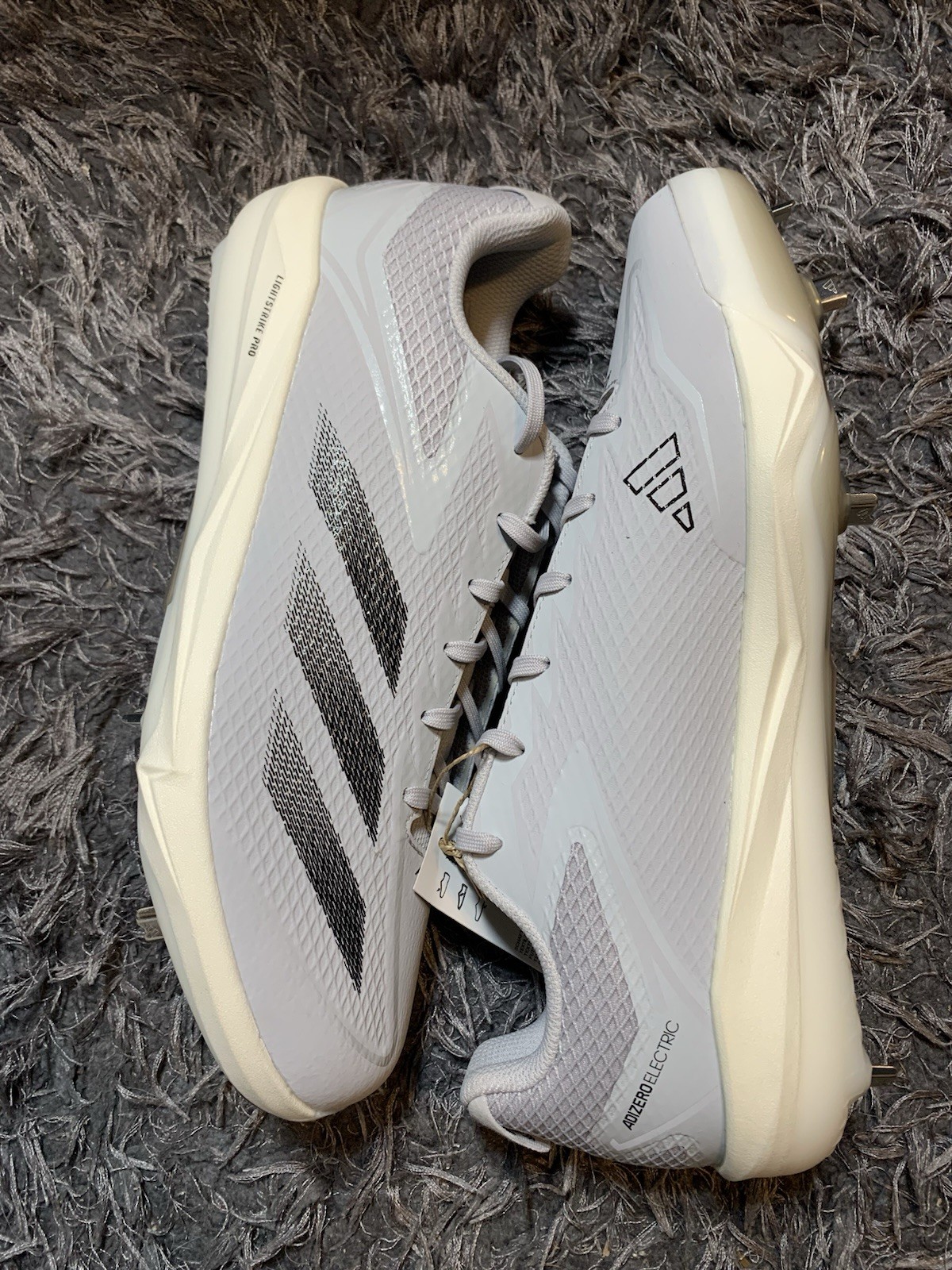 Adidas Adizero Electric Baseball Metal Cleats Men Sz 12.5 Grey Black IF3266 NEW