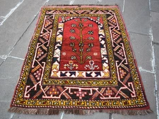 Vintage Turkish Rug 37'' x 46'' Anatolian Prayer Rug Hand-knotted Rug Wool Rug