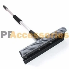 24 - 38" inch Extendable Rubber Window Cleaning Squeegee & Sponge for Windshield