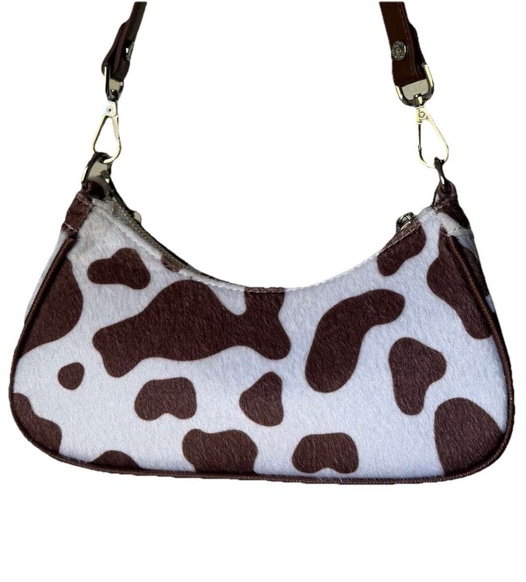 Von Dutch Brown Cow Print Country Western Y2K Shoulder bag charm