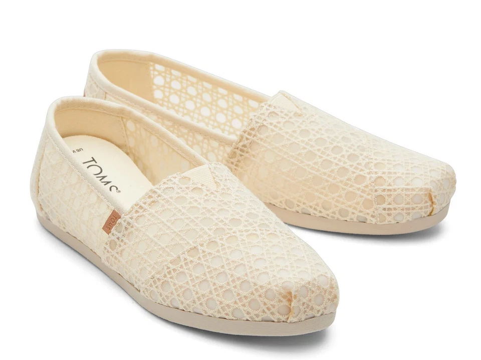 Toms Damen Alpargata UK 7,5 Natur Korbgeflecht Spitze