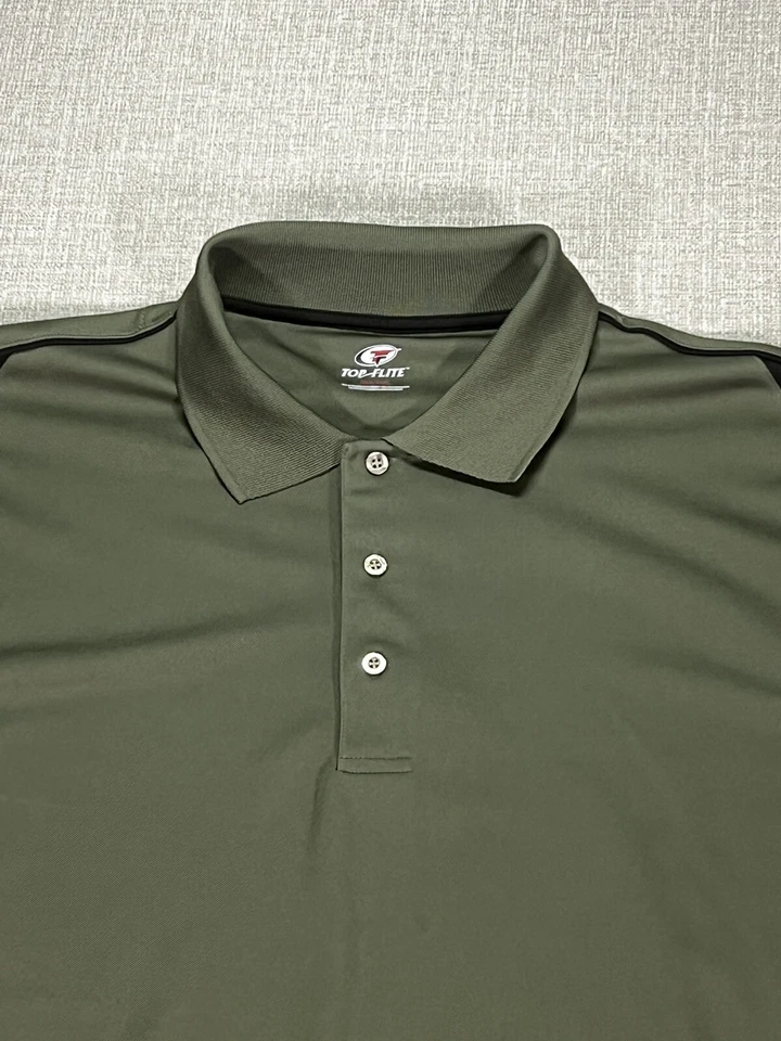 Рубашка Top Flite для взрослых очень большая зеленая с коротким рукавом Polo Classic мужская для гольфа - Изображение 2 из 4