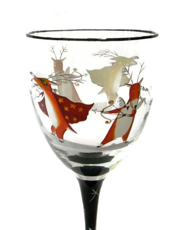 Certified International Reindeer 4 pc. Wine Glass Set Christmas - Image 4 of 4