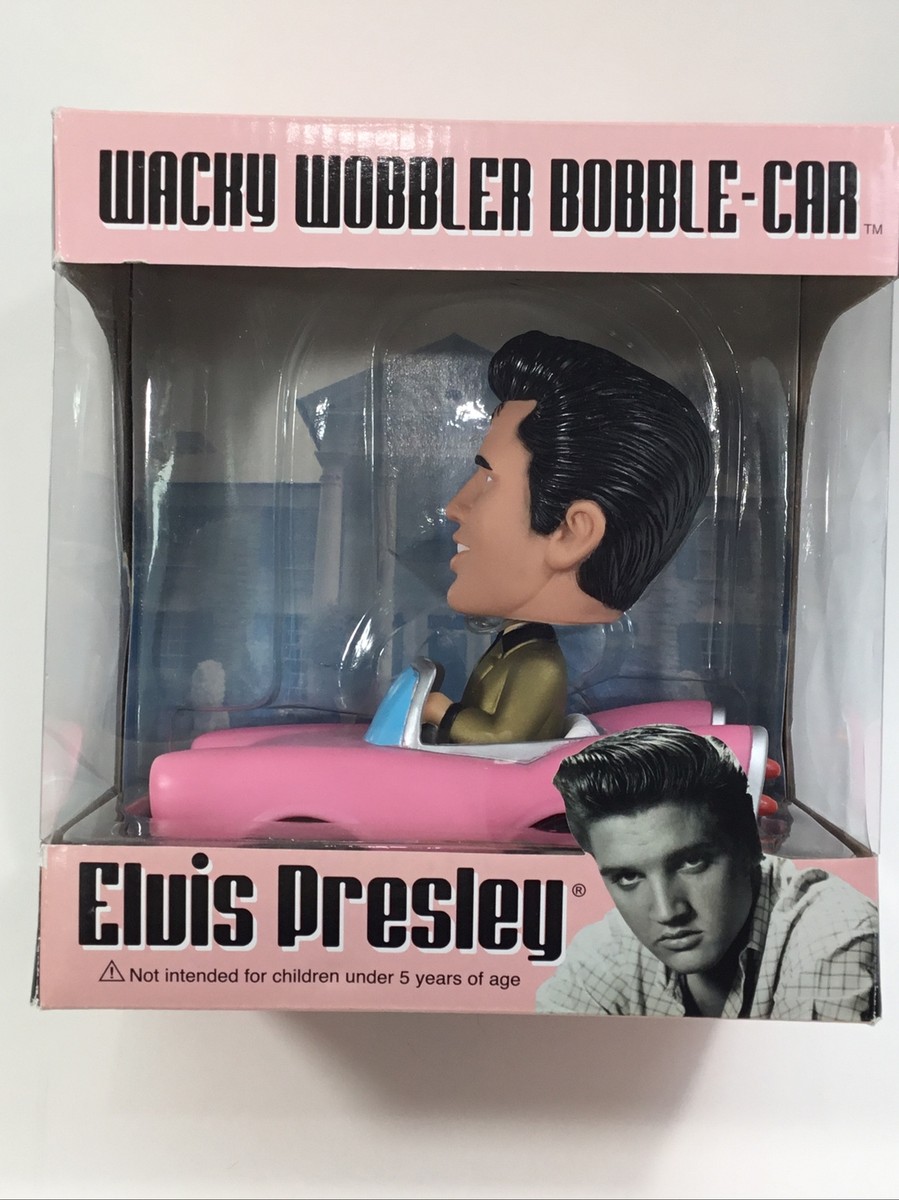 Rare Collectible Elvis Presley in Gold Suit in Pink Cadillac