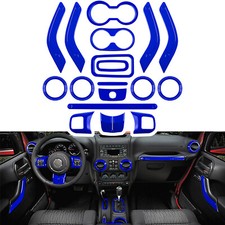18pcs Full Set Interior Decoration Trim Kit For Jeep Wrangler Jk 2011-2017 Blue 18pcs Full Set Interior Decoration Trim Kit For Jeep Wrangler Jk 2011-2017 Blue
