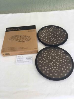 NEW Pampered Chef 1241 Microwave Chip Vegetable Sweet Potato Chips Maker Set 2