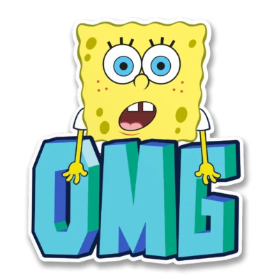 Spongebob Squarepants Schwammkopf OMG 8cm Sticker Aufkleber - Bild 1 von 2