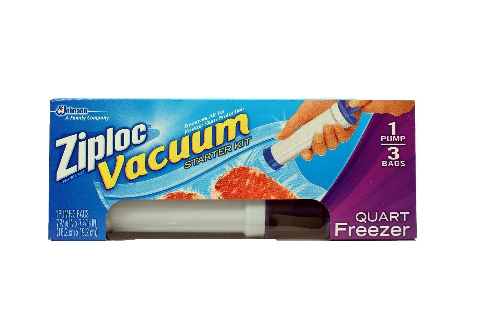Ziploc Vacuum Starter Kit 3 Quart Bags 1 Pump Ebay Stock Photo