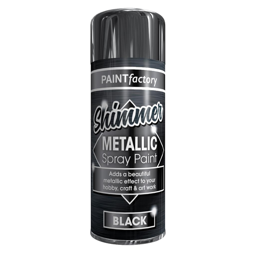 Black Metallic Spray Paint Aerosol 200ml Auto Gloss Lacquer Wood Metal
