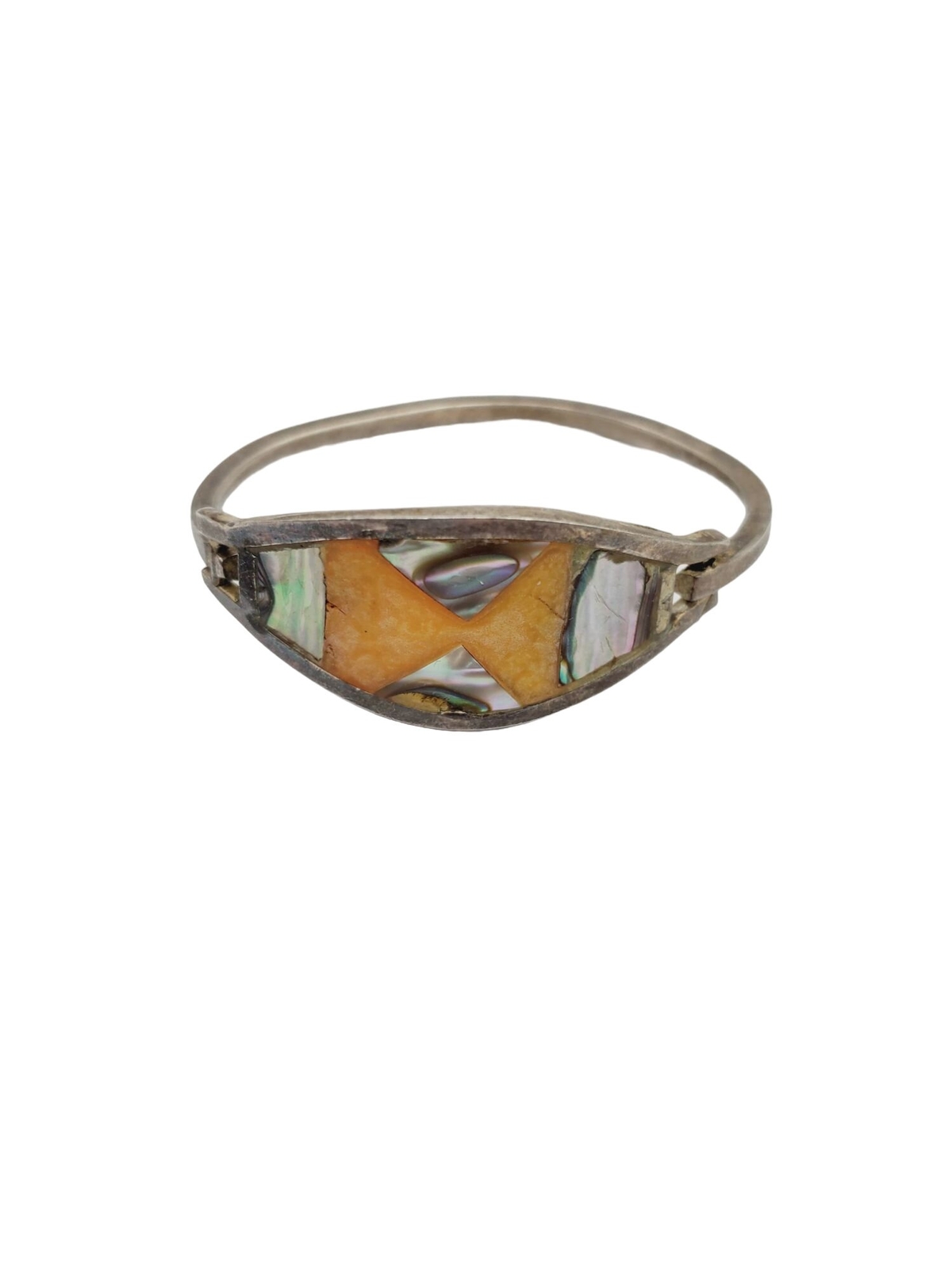 Small Inlay shell bangle bracelet 6" - image 1