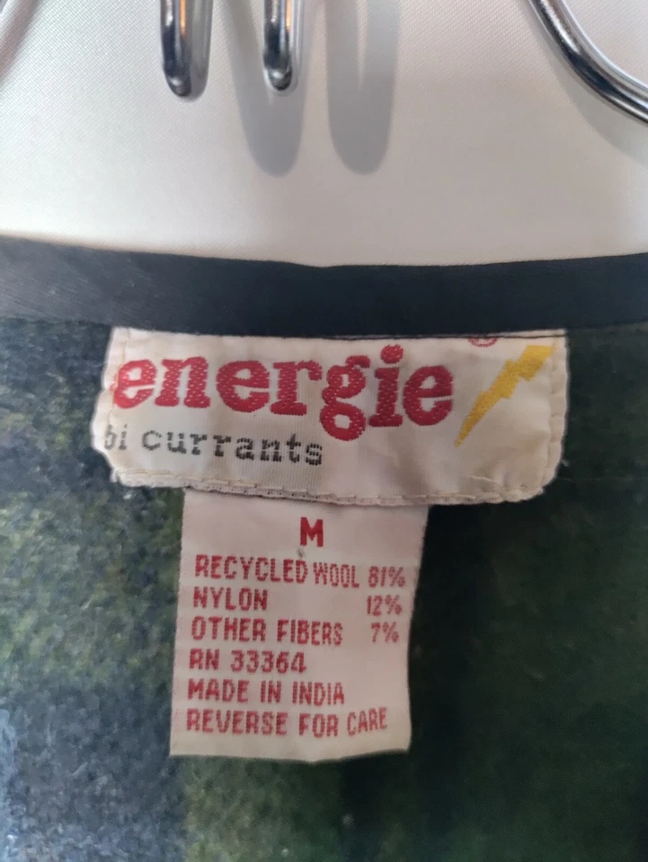 energie bi currants Men M Recycling Wool Plaid Vest Snap Button - Image 3 of 4