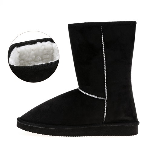 Botas Invierno Cómodo Zapatos Mujer Cabello Como Ante Negro 8202 | eBay
