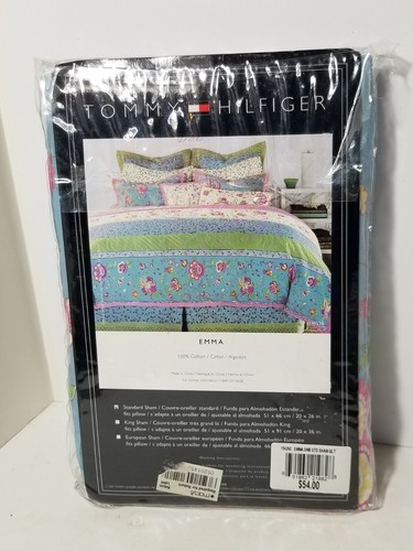 Tommy Hilfiger Emma Standard Sham Floral Blue / Pink New - Picture 7 of 9