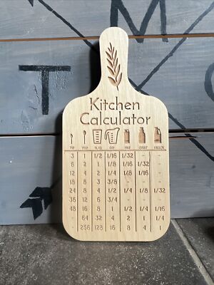 Kitchen Conversion Chart Wood Board 11”x 5.5