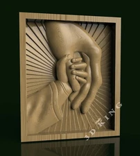 STL 3D Model TWO HANDS TOGETHER for CNC Router Engraver Carving Aspire Artcam