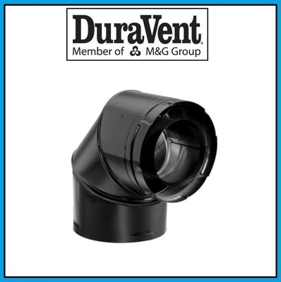 DURAVENT DirectVent Pro 4'' x 6-5/8'' Black 90 Degree Elbow #46DVA-E90B