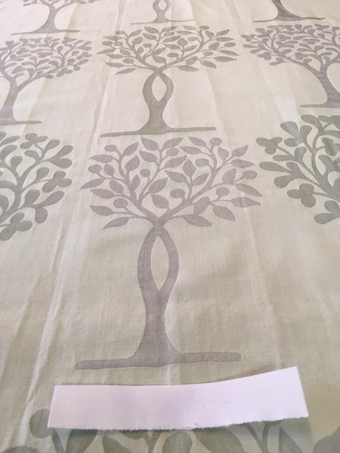 REMNANT Off Cut Fabric Curtain Blind Cushion Craft 70x91cm Light Green Trees - Picture 2 of 7