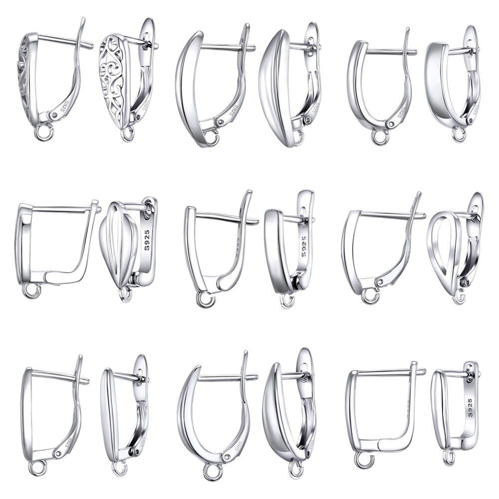 925 Sterling Silver Ear Hooks Earring Clasp Hook Earrings Jewelry Findings  1pair