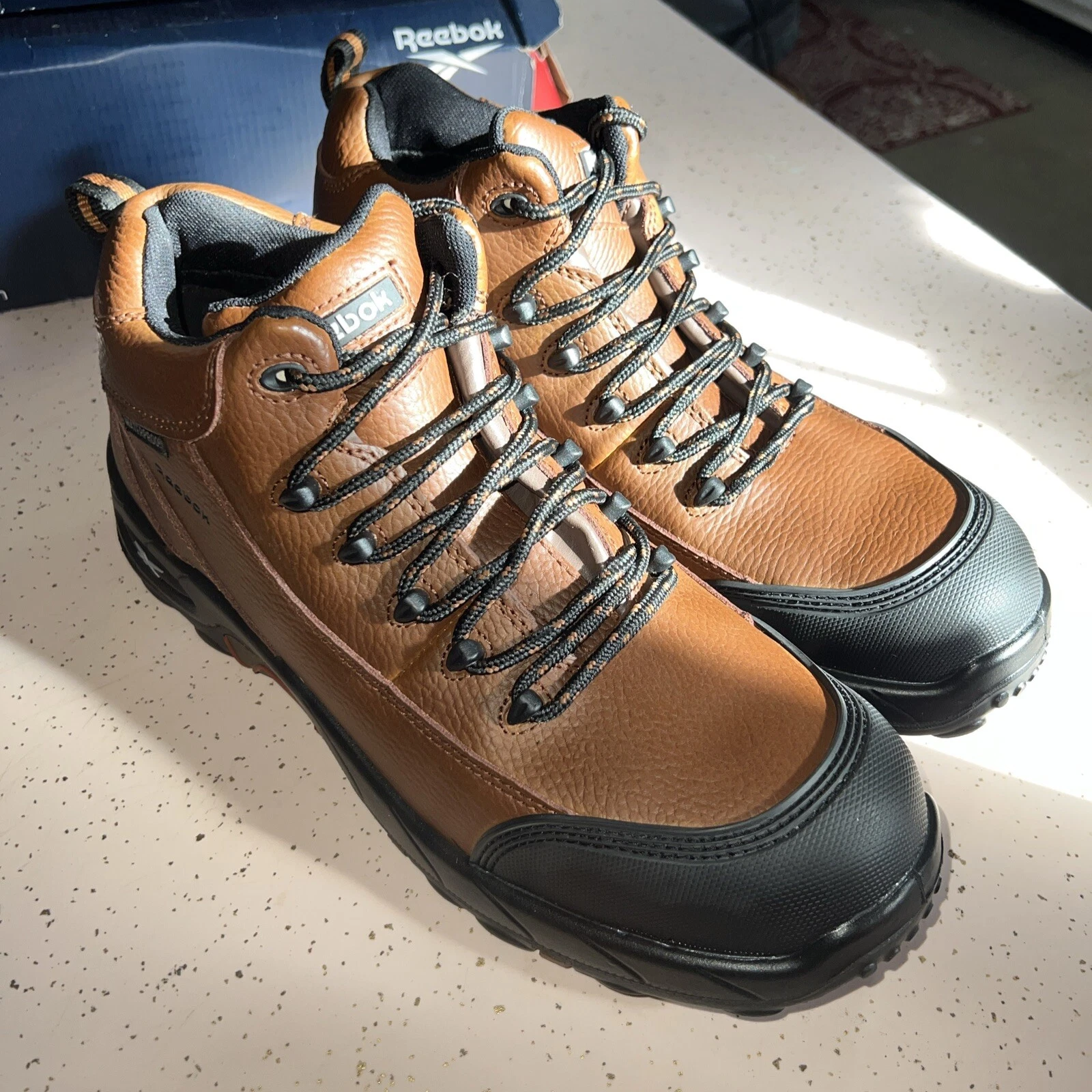 Reebok RB4444 Tiahawk Mens Brown Waterproof Comp Toe Work Boots Size 12W
