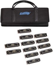 Easttop Diatonic Blues Harmonica Set 12 10Holes Diatonic Harp Mouth Organ Set